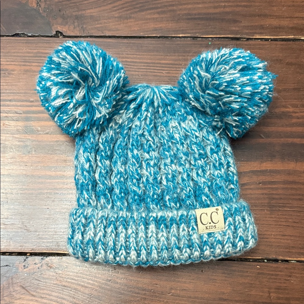 Kid’s CC Blue Knit Pom-Pom Hat